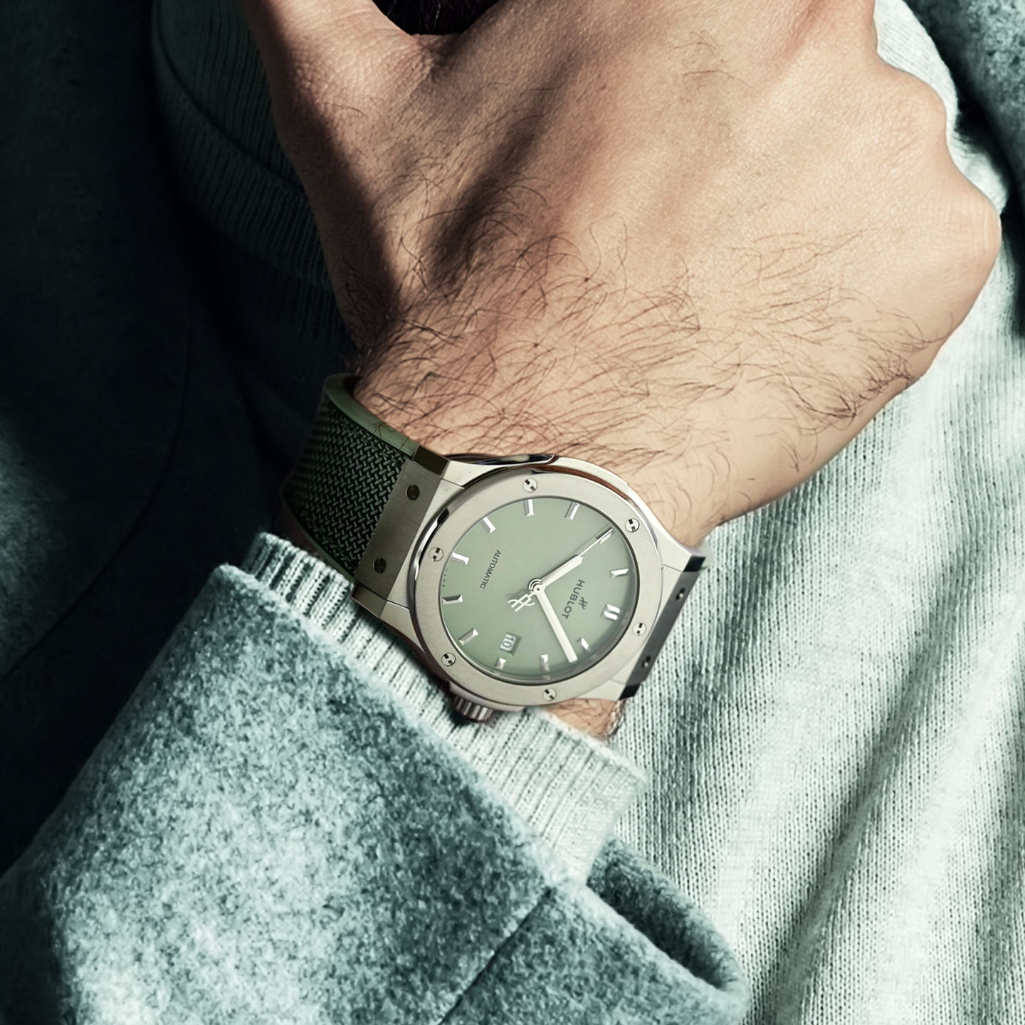 Hublot_經典融合系列鼠尾草綠鈦金腕錶NTD275000