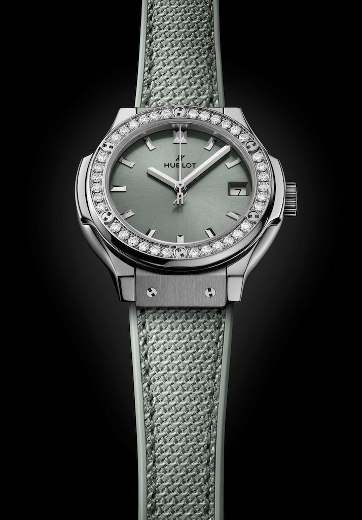 Hublot_經典融合系列鼠尾草綠鈦金鑽錶NTD325000(8)
