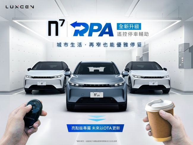 2026新車大展LUXGEN n⁷再進化 國產純電首創搭載 RPA 遙控停車輔助系統 n⁷ 榮獲 TNCAP 五星最高安全評等 展現智慧與安全科技的產品實力