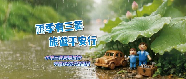 雨天不打烊  中華三菱「雨季健診」起跑 提供愛車5大系統、33項免費檢查  限時優惠共同守護車主行車安全